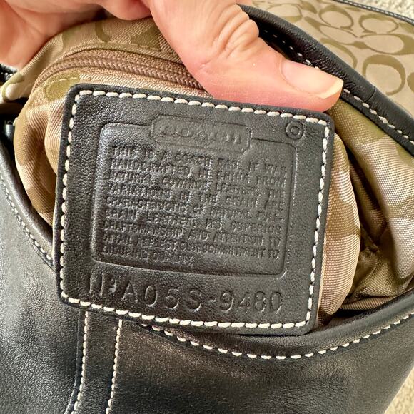 VTG Y2K Coach Soho Covertible Flap Crossbody Black Leather Bag Silver 9480 - Picture 11 of 16